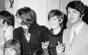 Cilla Black with The Beatles at the launch of the band Grapefruit.