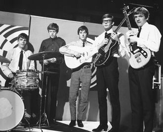 Herman's Hermits, looking the typical clean cut English gentlemen.