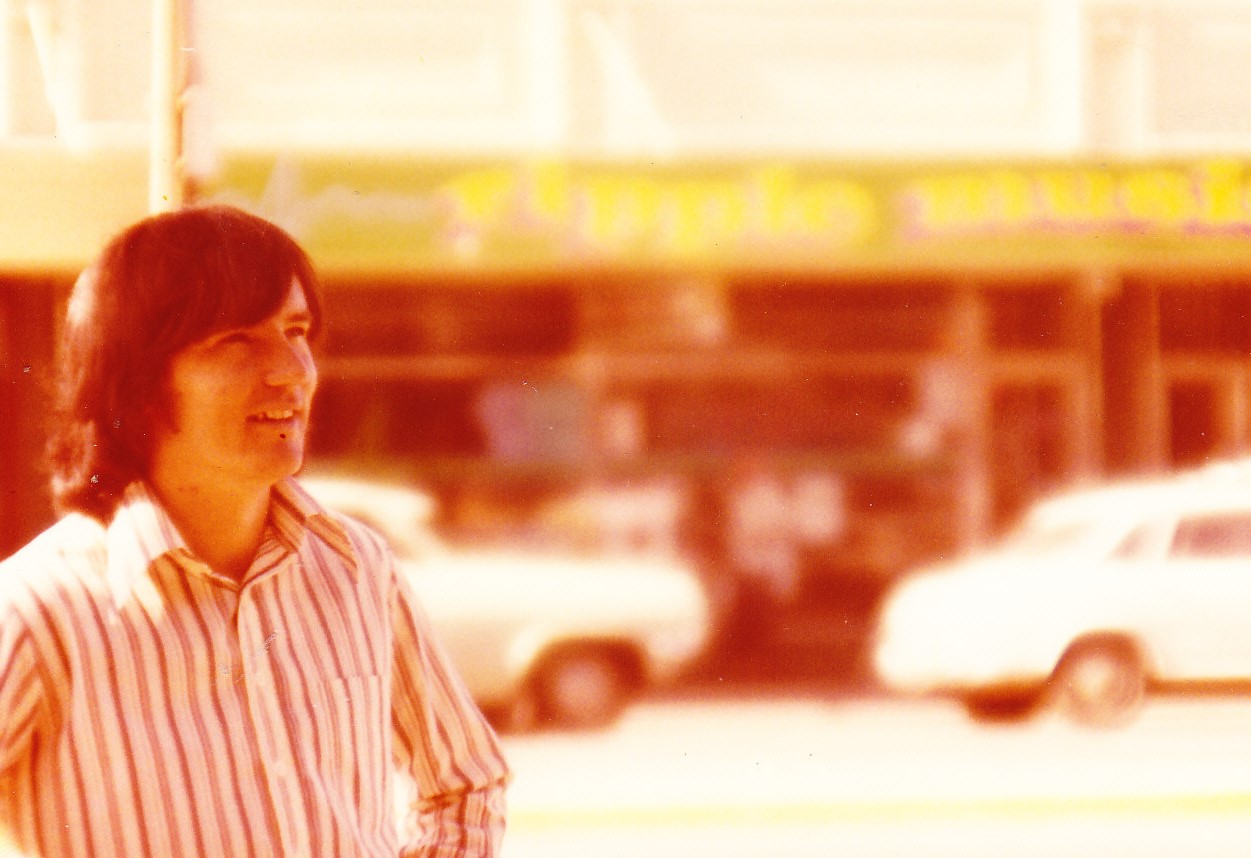 Me out the front of Ripple Music, 1977