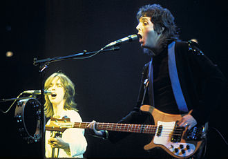 Paul McCartney with Jimmy McColloch on the Paul McCartney and Wings World Tour, 1975