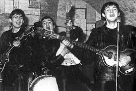 The early leather clad Beatles, at the Caver.