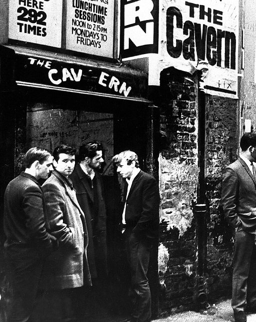 The Cavern, the line up to watch the lunch time sessions.