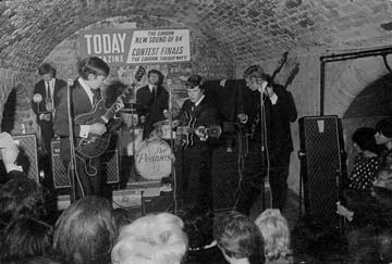 Merseybeat on the move. A Liverpool band at the Cavern.