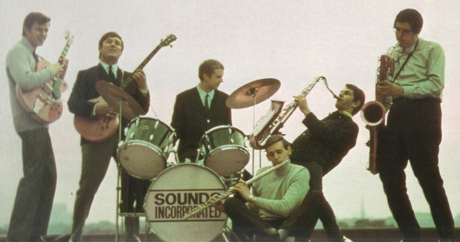 The Sounds Incorporated Band in an early outside publicity shot.